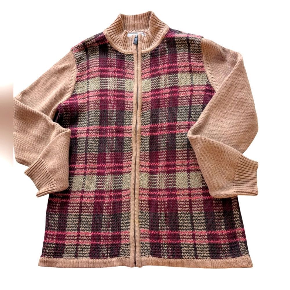 Liz Claiborne LizSport vintage cotton knit cardigan sweater jacket size small